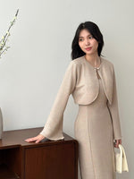 Muat gambar ke penampil Galeri, Kadaka O-0213 Long Sleeve Tweed Crop Outer | Luaran Wanita Outer Lengan Panjang
