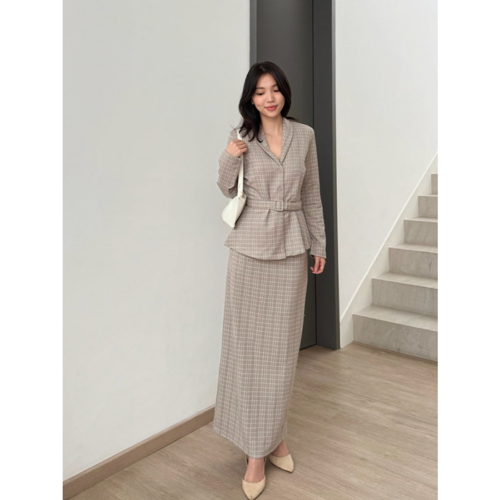 Kadaka B-0229 Tweed Maxi Skirt Stretch | Rok Panjang Wanita