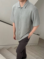 Muat gambar ke penampil Galeri, Kadaka MT-0225 Men Short Sleeve Tweed Shirt | Atasan Kemeja Tweed Tangan Pendek
