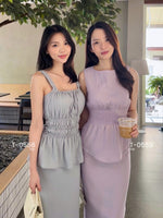 Muat gambar ke penampil Galeri, Kadaka T-0559 Sleeveless Scrunch Top | Atasan Wanita Detail Smock Pinggang

