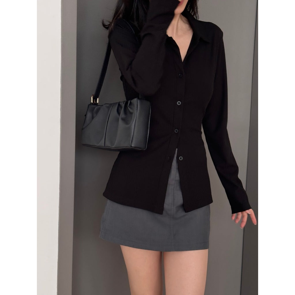 Kadaka T-0558 Long Sleeve Shirt Stretch | Atasan Kemeja Wanita Lengan Panjang