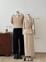 Muat gambar ke penampil Galeri, Kadaka O-0214 Tweed Outer Blazer with Belt | Luaran Blazer Wanita Lengan Panjang
