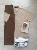 Muat gambar ke penampil Galeri, Kadaka MT-0225 Men Short Sleeve Tweed Shirt | Atasan Kemeja Tweed Tangan Pendek
