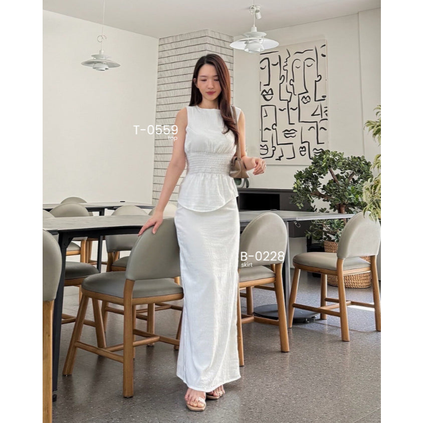 Kadaka B-0228 Maxi Skirt Aiflow Linen | Rok Panjang Maxi Wanita