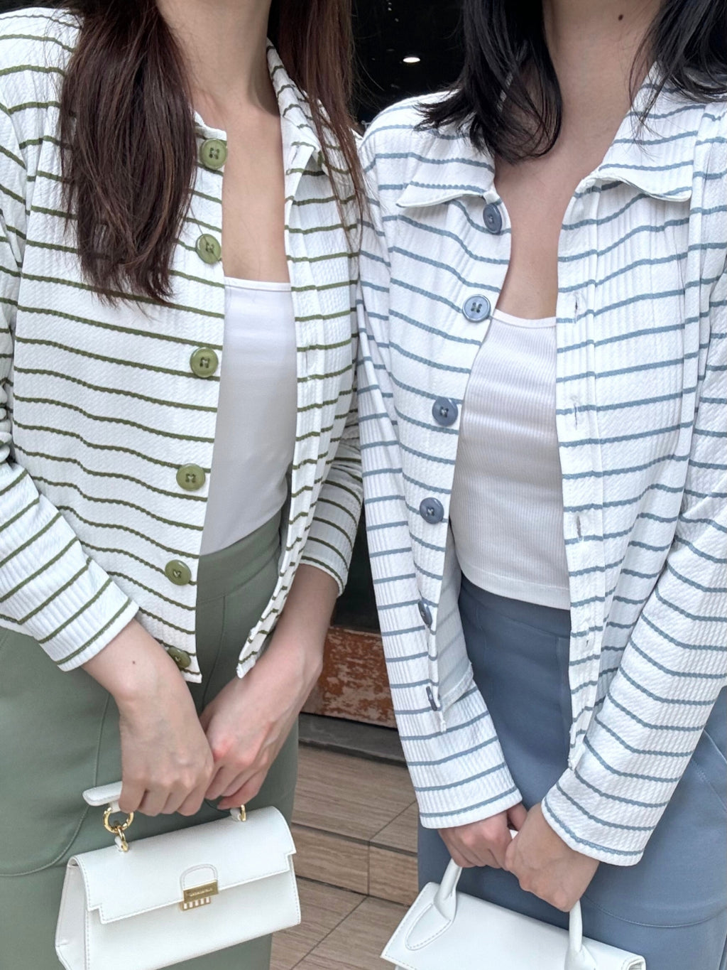 Kadaka T-0541 Cardigan Top Knit Stripes | Atasan Outer Wanita | Love Line Collection 2.0