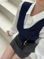 Load image into Gallery viewer, Kadaka T-0550 Long Sleeve Collar Vest Top Puffy Sleeves | Atasan Lengan Panjang Wanita
