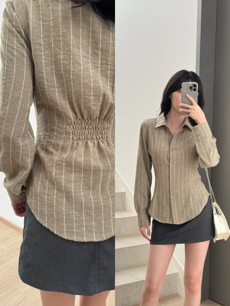 Kadaka T-0546 Fitted Shirt Long Sleeve Blouse | Atasan Kemeja Wanita Lengan Panjang | Curated Curriculum Collection