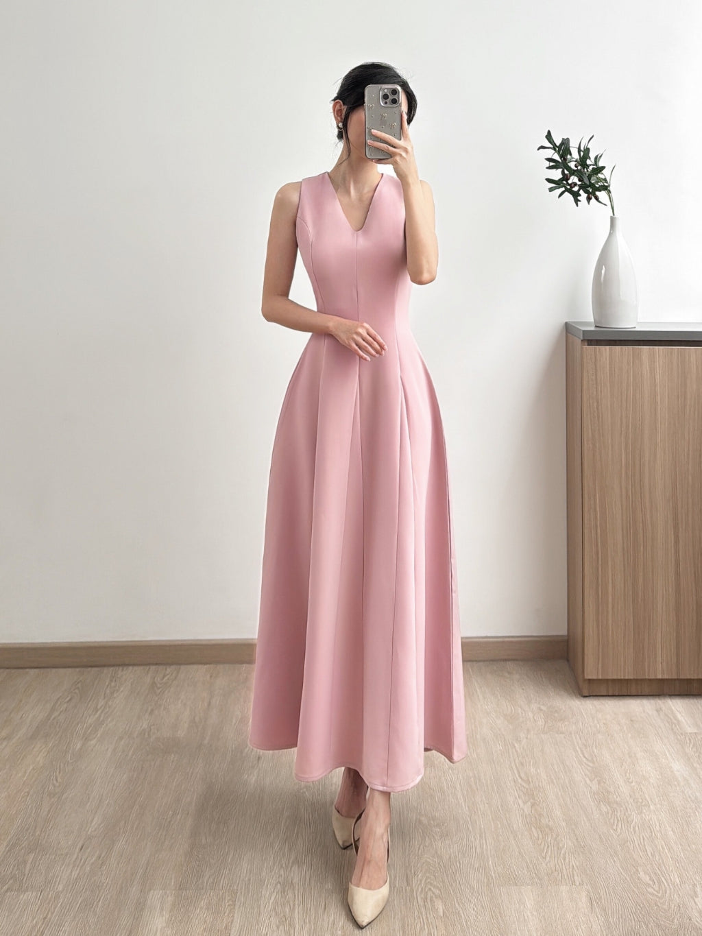 Kadaka D-0253 Long Vneck Dress | Dress Panjang Wanita