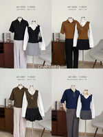 Load image into Gallery viewer, Kadaka T-0550 Long Sleeve Collar Vest Top Puffy Sleeves | Atasan Lengan Panjang Wanita
