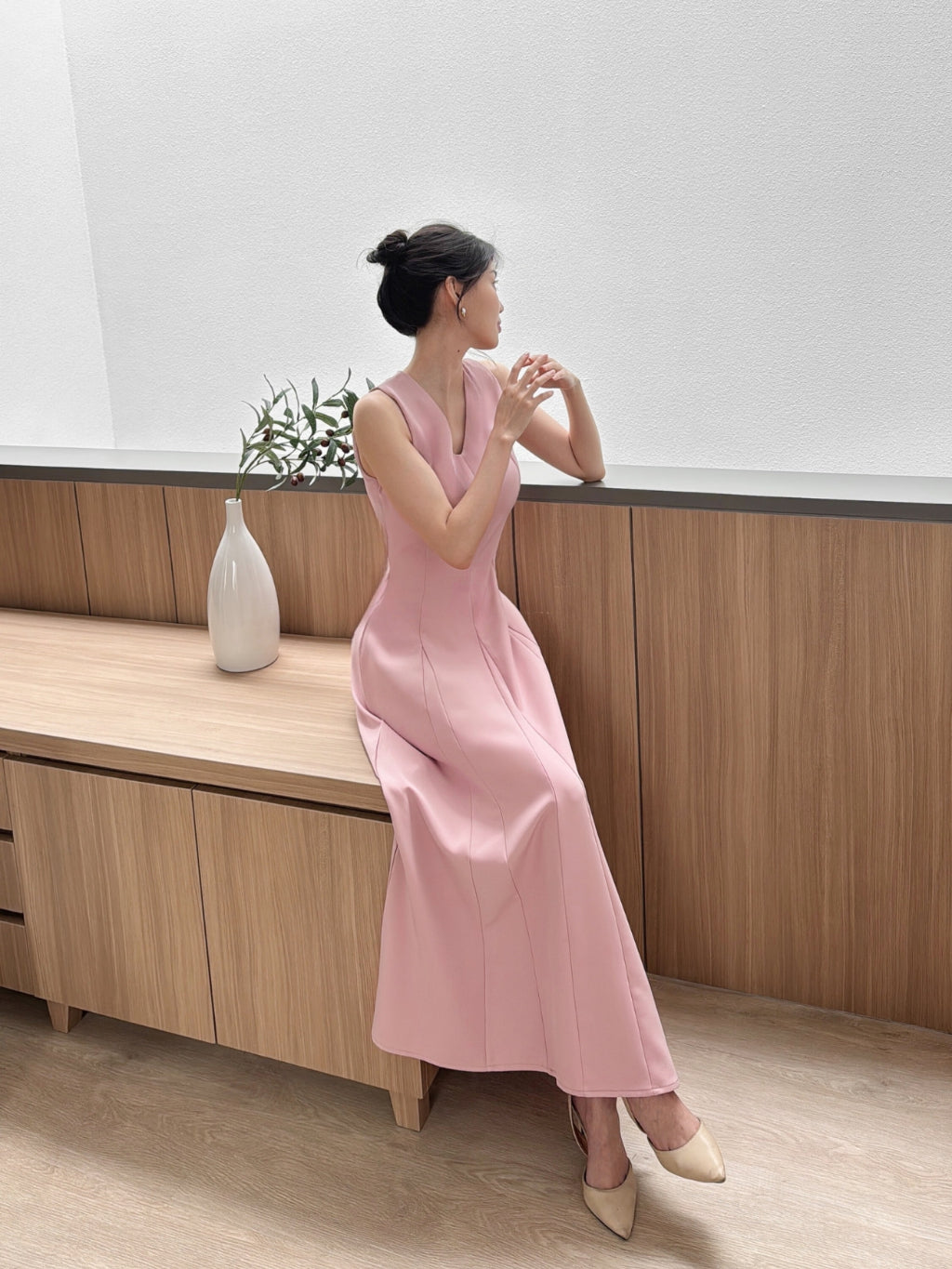 Kadaka D-0253 Long Vneck Dress | Dress Panjang Wanita