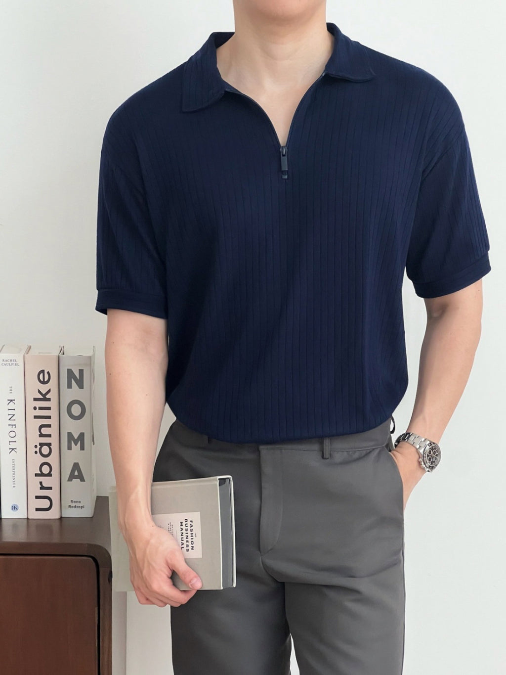 Kadaka MT-0187 Polo Shirt Men with Zipper Detail | Atasan Polo Pria Detail Kerah Zipper