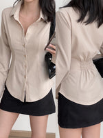 Load image into Gallery viewer, Kadaka T-0552 Long Sleeve Fitted Shirt | Atasan Kemeja Wanita Polos Lengan Panjang
