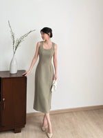 Muat gambar ke penampil Galeri, Kadaka D-0257 Midi Round Neck Dress | Dress Midi Wanita
