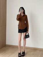 Load image into Gallery viewer, Kadaka T-0552 Long Sleeve Fitted Shirt | Atasan Kemeja Wanita Polos Lengan Panjang
