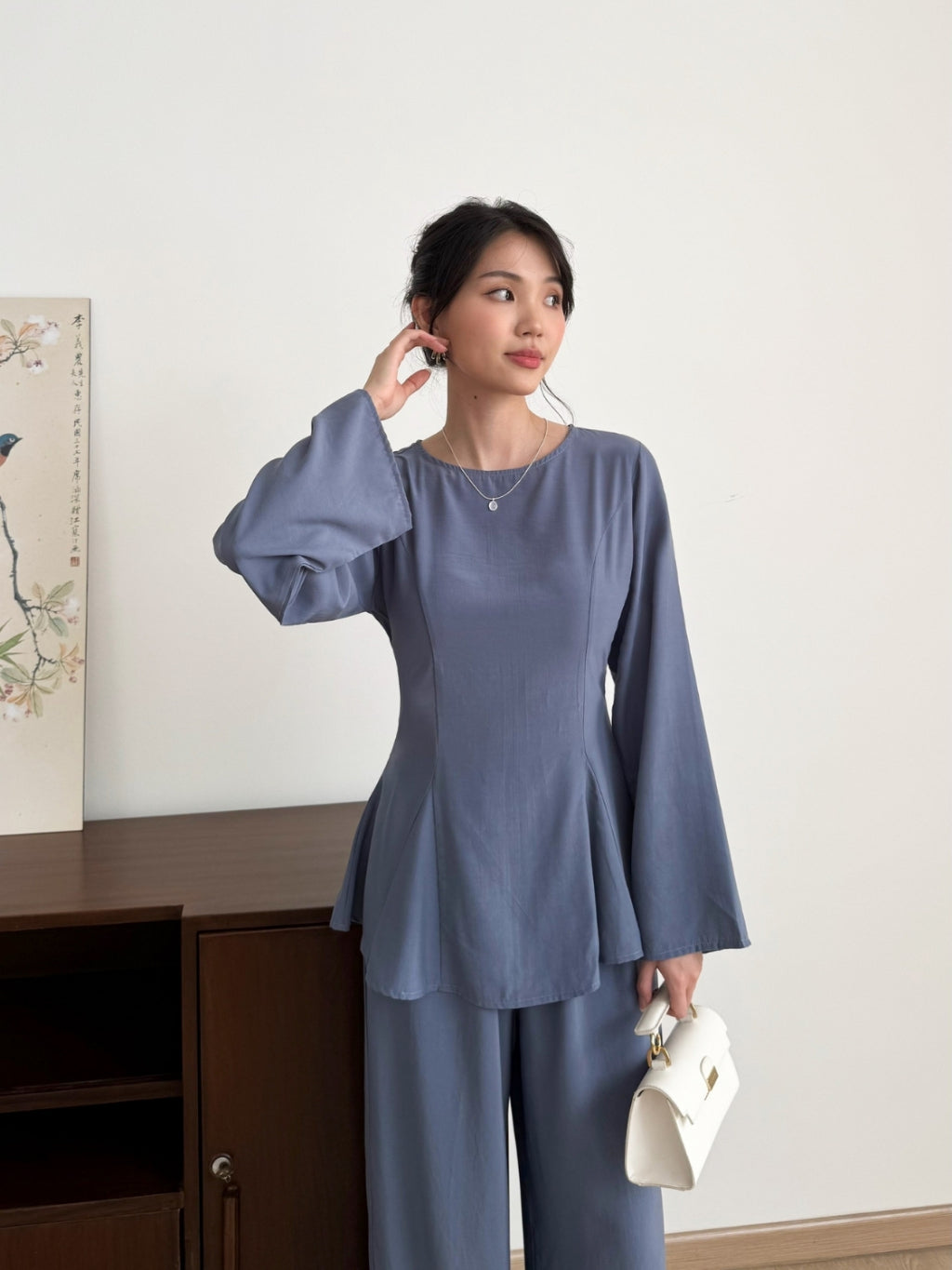 Kadaka T-0549 Long Sleeve Peplum Top | Blouse Atasan Tangan Panjang Wanita