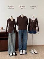 Muat gambar ke penampil Galeri, Kadaka T-0554 Long Sleeve Pleats Shirt Top with Collar Detail | Atasan Lengan Panjang Wanita
