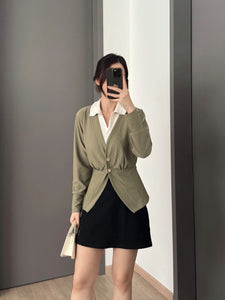 Kadaka O-0211 Outer Peplum Cardigan Knit | Atasan Cardigan Wanita Lengan Panjang