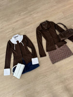 Muat gambar ke penampil Galeri, Kadaka T-0554 Long Sleeve Pleats Shirt Top with Collar Detail | Atasan Lengan Panjang Wanita
