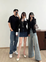 Muat gambar ke penampil Galeri, Kadaka T-0554 Long Sleeve Pleats Shirt Top with Collar Detail | Atasan Lengan Panjang Wanita
