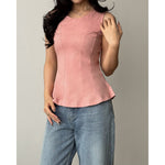 Muat gambar ke penampil Galeri, Kadaka Ariel Top | Sleeveless Peplum Top | Atasan Wanita Tanpa Lengan | T-0567

