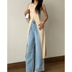 Muat gambar ke penampil Galeri, Kadaka Olivia Long Top | Long Top with Middle Slits |  Atasan Wanita Tanpa Lengan | T-0562
