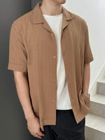 Load image into Gallery viewer, Kadaka MT-0226 Short Sleeve Shirt Men Pleats | Kemeja Pria Lengan Pendek Kerah Tidur
