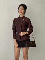 Load image into Gallery viewer, Kadaka Raina Top | Striped Modern Beskap with Adjustable Waist | Atasan Beskap Wanita | Modern Heritage Collection T-0569
