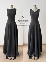 Muat gambar ke penampil Galeri, D-0264 Reversible Maxi Dress | Dress Panjang Wanita Formal Party
