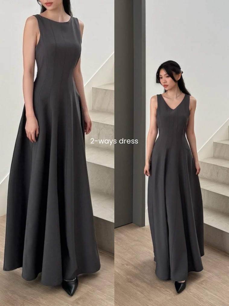 D-0264 Reversible Maxi Dress | Dress Panjang Wanita Formal Party