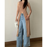 Muat gambar ke penampil Galeri, Kadaka Olivia Long Top | Long Top with Middle Slits |  Atasan Wanita Tanpa Lengan | T-0562
