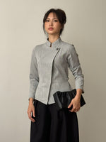 Load image into Gallery viewer, Kadaka Raina Top | Striped Modern Beskap with Adjustable Waist | Atasan Beskap Wanita | Modern Heritage Collection T-0569
