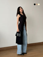 Muat gambar ke penampil Galeri, Kadaka Olivia Long Top | Long Top with Middle Slits |  Atasan Wanita Tanpa Lengan | T-0562

