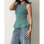 Muat gambar ke penampil Galeri, Kadaka Ariel Top | Sleeveless Peplum Top | Atasan Wanita Tanpa Lengan | T-0567
