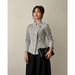 Load image into Gallery viewer, Kadaka Raina Top | Striped Modern Beskap with Adjustable Waist | Atasan Beskap Wanita | Modern Heritage Collection T-0569
