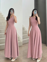Muat gambar ke penampil Galeri, D-0264 Reversible Maxi Dress | Dress Panjang Wanita Formal Party
