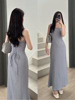 Load image into Gallery viewer, Kadaka Couple Group Family Outfit | Maxi Dress and Men Shirt | Pleated Pairs Collection 4.0

