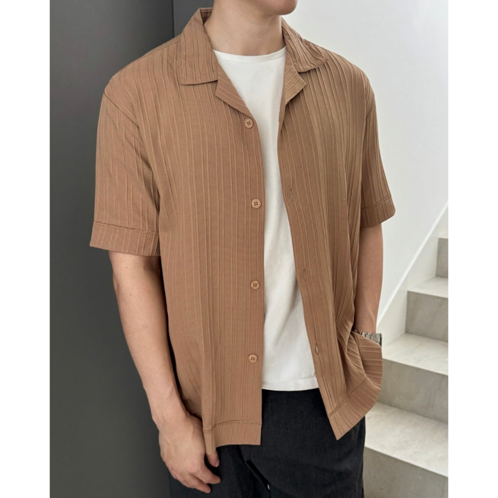 Kadaka MT-0226 Short Sleeve Shirt Men Pleats | Kemeja Pria Lengan Pendek Kerah Tidur