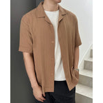 Load image into Gallery viewer, Kadaka MT-0226 Short Sleeve Shirt Men Pleats | Kemeja Pria Lengan Pendek Kerah Tidur
