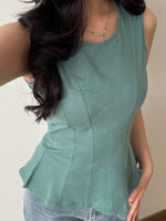 Muat gambar ke penampil Galeri, Kadaka Ariel Top | Sleeveless Peplum Top | Atasan Wanita Tanpa Lengan | T-0567
