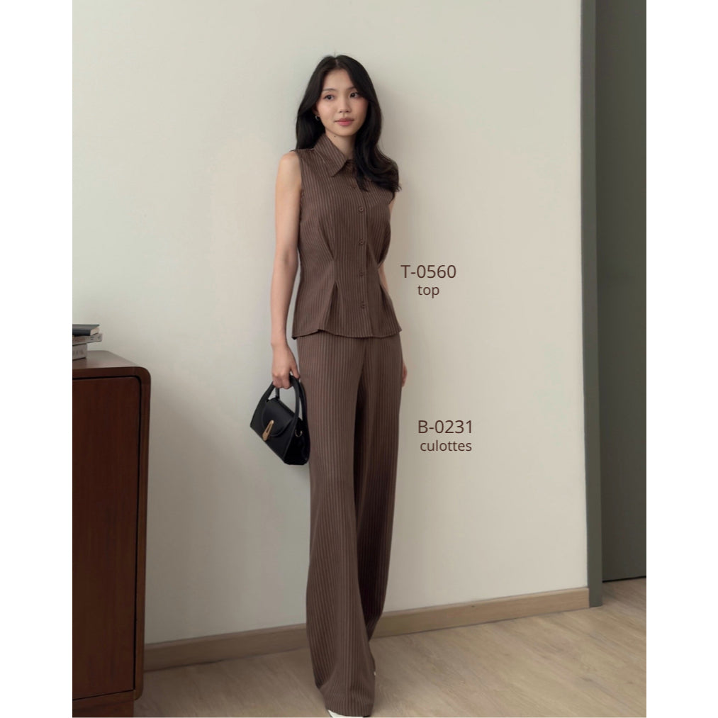 Kadaka T-0560 Sleeveless Shirt Top Stripes | Atasan Wanita Kerah Tanpa Lengan