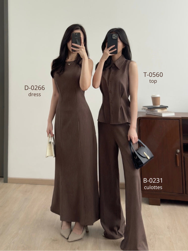 Kadaka D-0266 Maxi Dress Stripes with Adjustable Waist | Dress Panjang Wanita