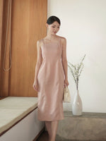 Muat gambar ke penampil Galeri, Kadaka D-0268 Midi Dress with Spaghetti Straps | Dress Midi Wanita
