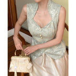 Load image into Gallery viewer, Kadaka S-0199 Jacquard Cheongsam Set with Satin Tulle Midi Skirt | Set Atasan dan Rok Wanita
