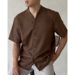 Muat gambar ke penampil Galeri, Kadaka MT-0230 Short Sleeve Rounded Vneck Shirt | Atasan Pria Lengan Pendek
