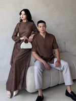 Load image into Gallery viewer, Kadaka D-0269 Maxi Lace Dress with Drapery Detail | Dress Wanita Panjang Detail Brukat
