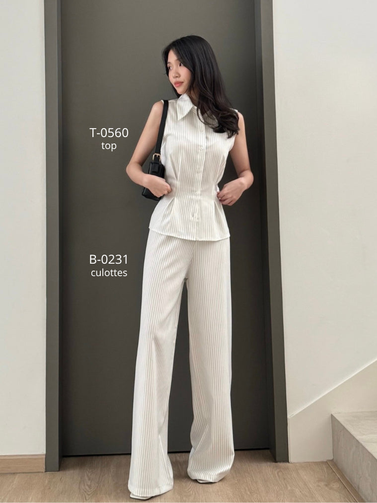 Kadaka B-0231 Highwaisted Culotte Stripes | Celana Kulot Wanita Stripes