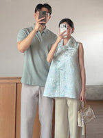 Load image into Gallery viewer, Kadaka T-0565 CNY Imlek Jacquard Sleveeless Top with Cheongsam Buttons | Atasan Tanpa Lengan Wanita
