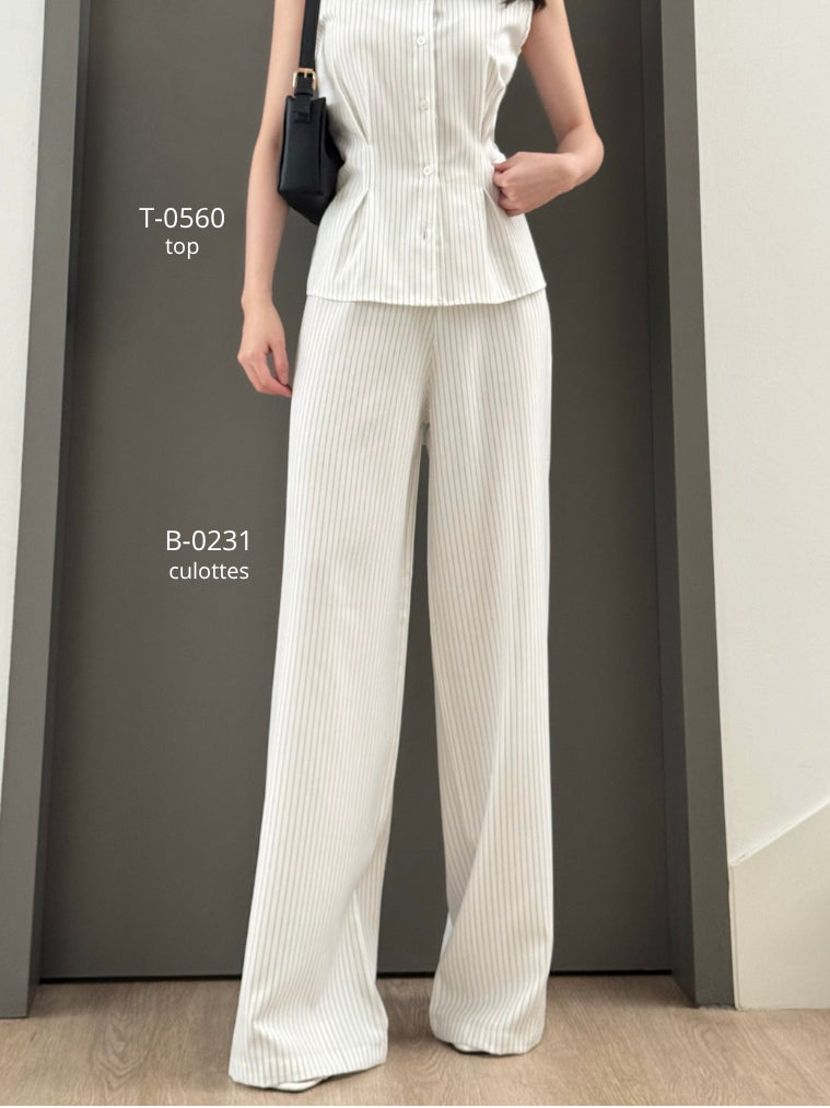 Kadaka B-0231 Highwaisted Culotte Stripes | Celana Kulot Wanita Stripes