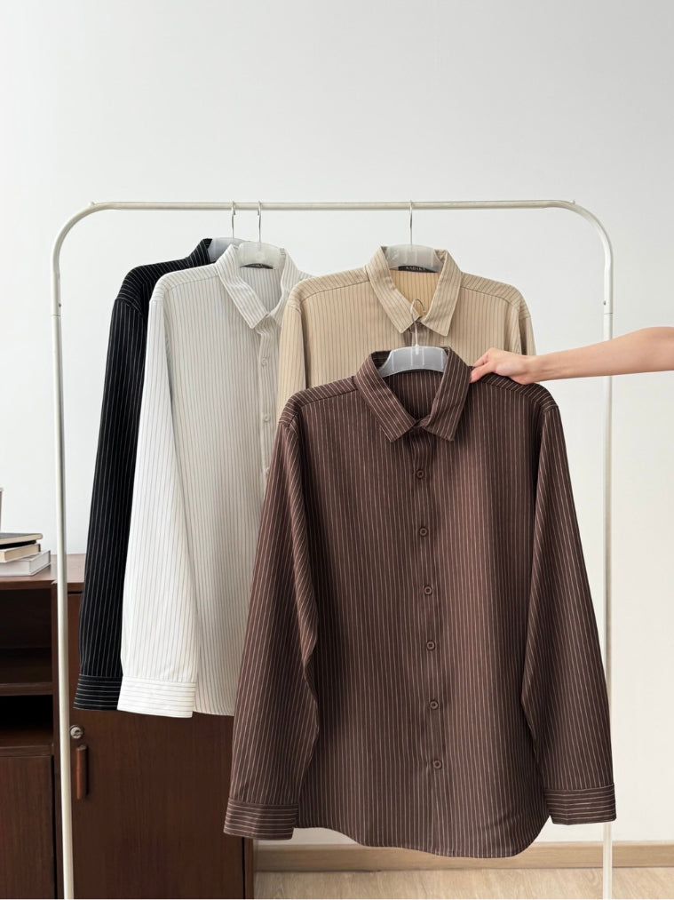 Kadaka MT-0227 Men Striped Long Sleeve Shirt | Kemeja Stripes Pria