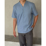 Muat gambar ke penampil Galeri, Kadaka MT-0230 Short Sleeve Rounded Vneck Shirt | Atasan Pria Lengan Pendek
